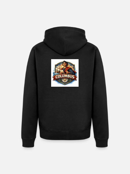 Seafaring Explorer Crest - Unisex Premium Organic Zip Hoodie - black
