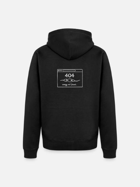 404 Energy Not Found - Unisex Premium Organic Zip Hoodie - black