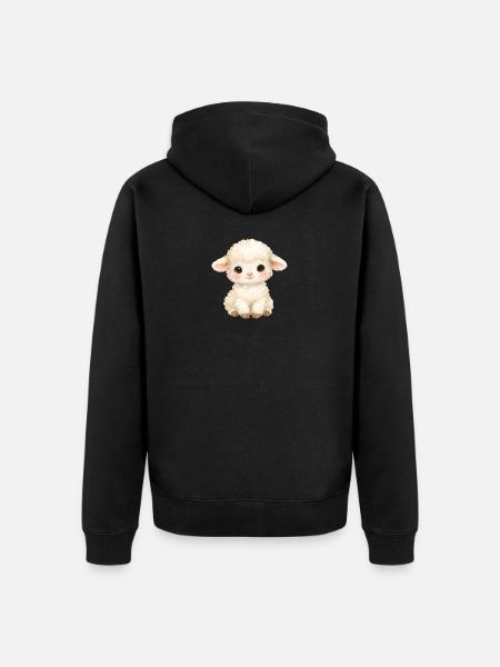 Pastel Lamb - Unisex Premium Organic Zip Hoodie - black