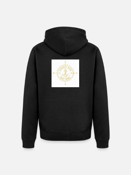 Nautical Compass Anchor Monogram - Unisex Premium Organic Zip Hoodie - black