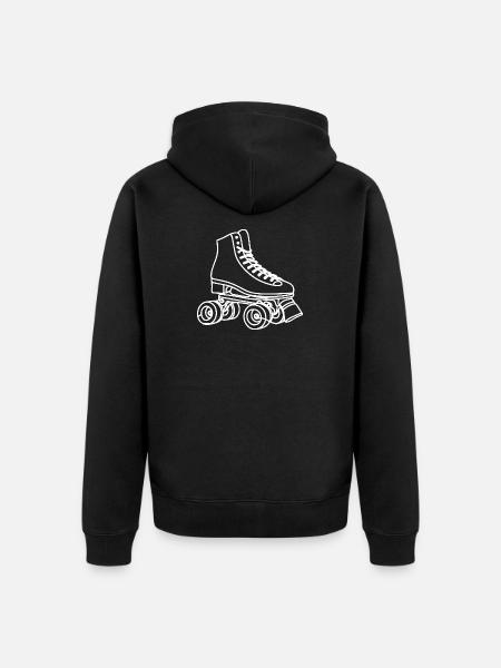 Roller Skates Drawing - Unisex Premium Organic Zip Hoodie - black