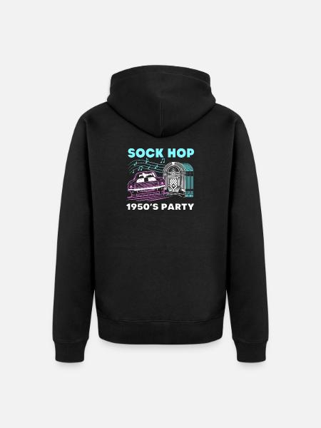 Music Dance Sock Hop - Unisex Premium Organic Zip Hoodie - black