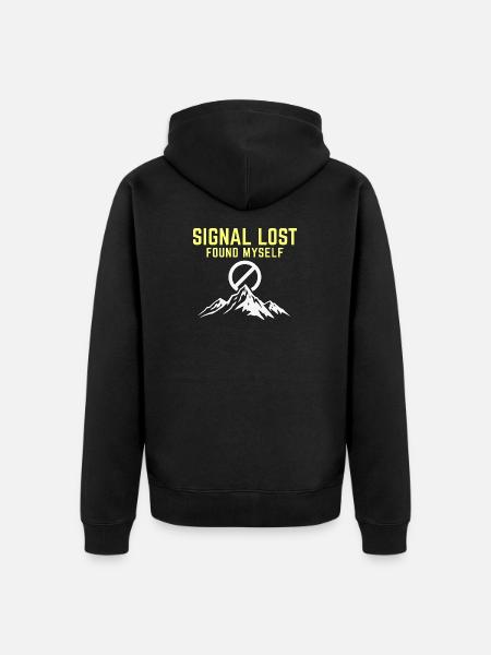 Signal Lost Found Myself - Unisex Premium Organic Zip Hoodie - black