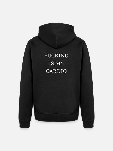 Fucking is my cardio - Unisex Premium Organic Zip Hoodie - black