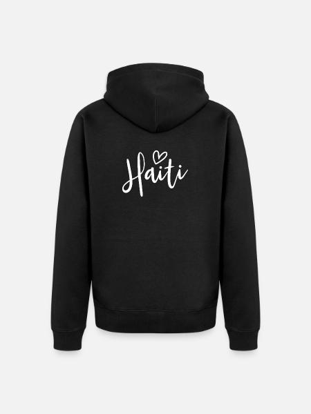 Haiti Heart Women's Love Haiti - Unisex Premium Organic Zip Hoodie - black