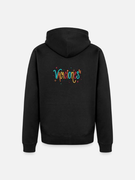 Vacaciones Rainbow Handletter - Unisex Premium Organic Zip Hoodie - black