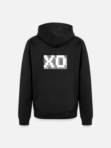 XO Pixel Art Tech - Unisex Premium Organic Zip Hoodie - black