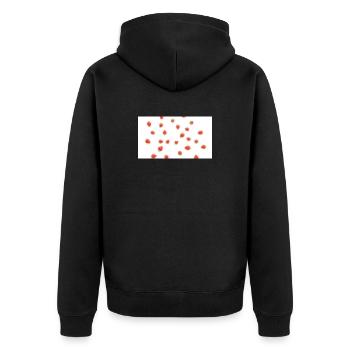 Strawberry Scatter Pattern - Unisex Premium Organic Zip Hoodie - black - Back - Nico (187cm)