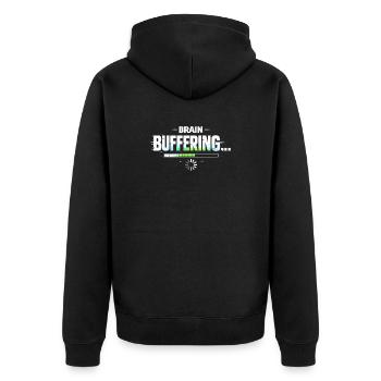 Brain Buffering Progress - Unisex Premium Organic Zip Hoodie - black - Back - Nico (187cm)