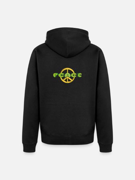 Peace on Earth - Unisex Premium Organic Zip Hoodie - black
