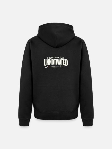 Professionally Unmotivated - Unisex Premium Organic Zip Hoodie - black