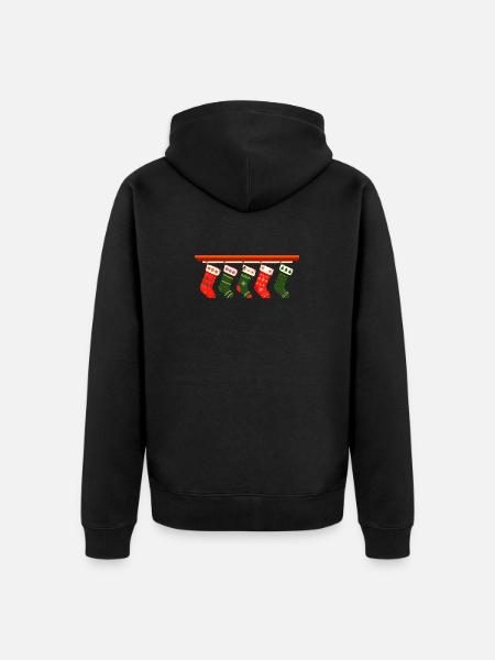 christmas socks t shirt design - Unisex Premium Organic Zip Hoodie - black