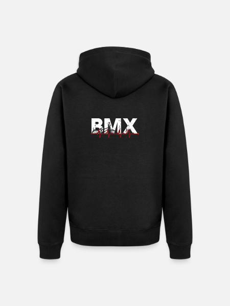 BMX Pulse Bike Art - Unisex Premium Organic Zip Hoodie - black