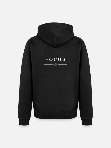 Focus Crosshair Minimal - Unisex Premium Organic Zip Hoodie - black