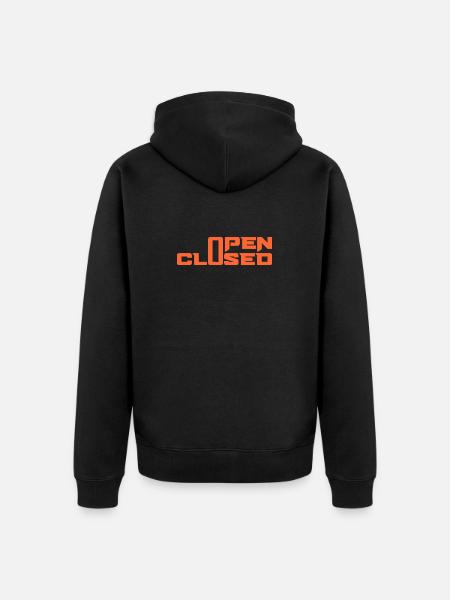 OPEN CLOSED - Unisex Premium Organic Zip Hoodie - black