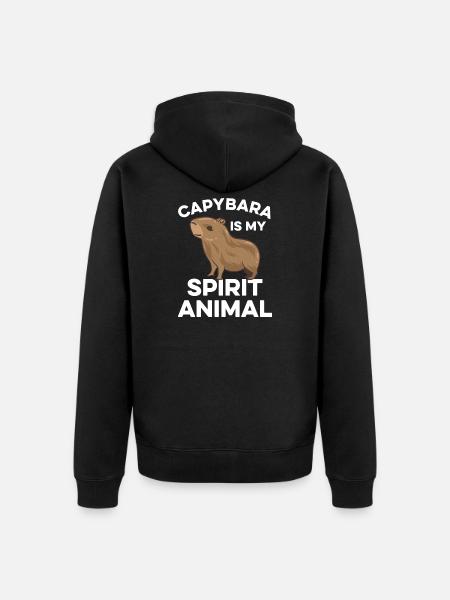Capybara zoo animal design - Unisex Premium Organic Zip Hoodie - black