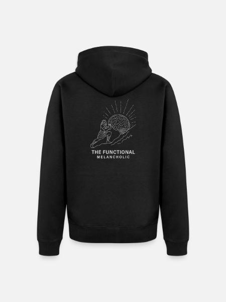 The Functional Melancholic - Unisex Premium Organic Zip Hoodie - black