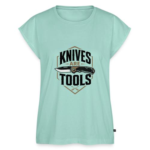 Knives Are Tools Shirt - Everyday Carry EDC Pocket - Women's Premium Roll Up Sleeve T-Shirt