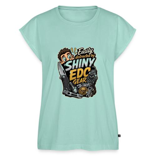 Easily Distracted By Shiny EDC Gear Funny Knife - Women's Premium Roll Up Sleeve T-Shirt