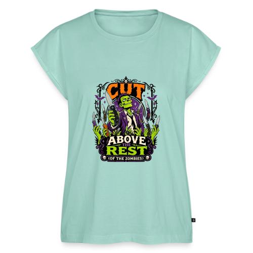 Cut Above The Rest Zombie Pocket Knife Halloween - Women's Premium Roll Up Sleeve T-Shirt