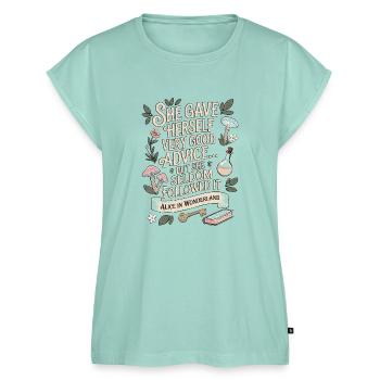 Very Good Advice Alice in Wonderland Quote - Women's Premium Roll Up Sleeve T-Shirt - mint - Front - AI Model Female 180 light (180cm)