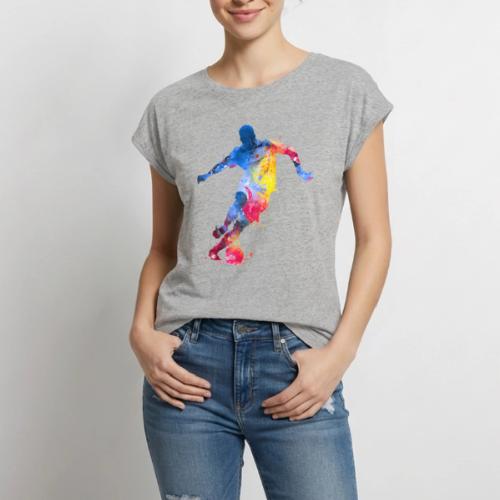Soccer: Splash Kick - Women's Premium Roll Up Sleeve T-Shirt
