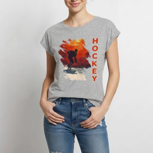 Hockey Vibes - Women's Premium Roll Up Sleeve T-Shirt
