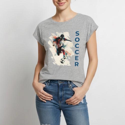 Soccer Power Move - Women's Premium Roll Up Sleeve T-Shirt