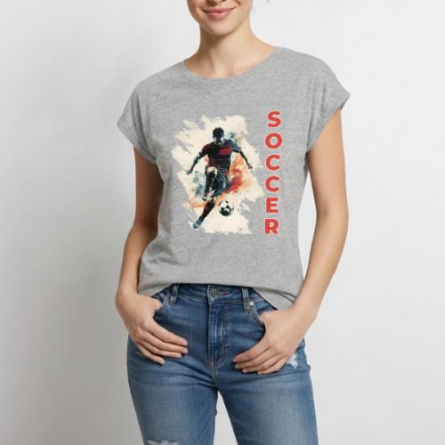 Soccer Blaze - Women's Premium Roll Up Sleeve T-Shirt