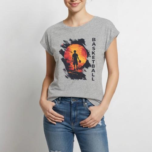 Basketball Blaze - Women's Premium Roll Up Sleeve T-Shirt