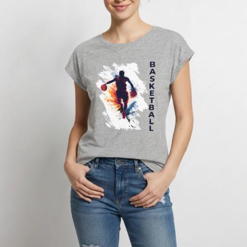 Basketball Hustle - Women's Premium Roll Up Sleeve T-Shirt