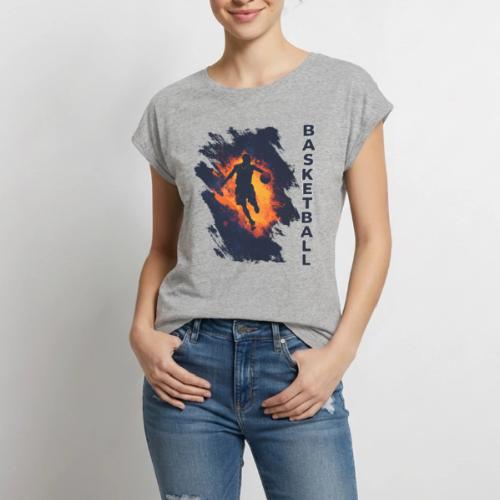 Basketball Focus - Women's Premium Roll Up Sleeve T-Shirt