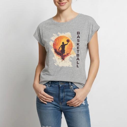 Basketball Stride - Women's Premium Roll Up Sleeve T-Shirt