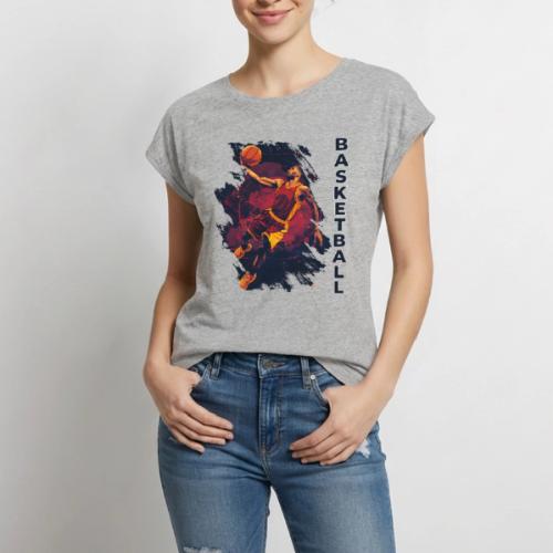 Basketball Charge - Women's Premium Roll Up Sleeve T-Shirt