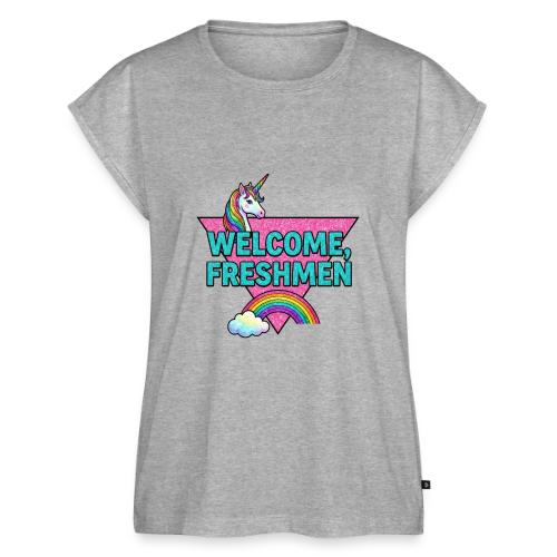 Welcome, Freshmen - Women's Premium Roll Up Sleeve T-Shirt