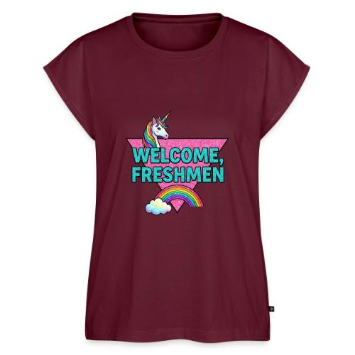 Welcome, Freshmen - Women's Premium Roll Up Sleeve T-Shirt