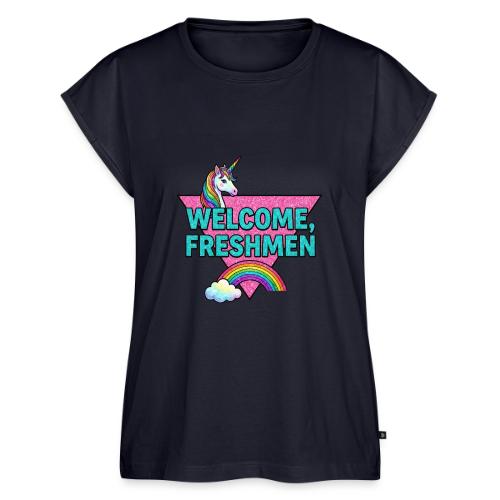 Welcome, Freshmen - Women's Premium Roll Up Sleeve T-Shirt