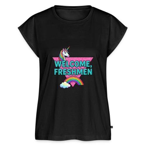 Welcome, Freshmen - Women's Premium Roll Up Sleeve T-Shirt