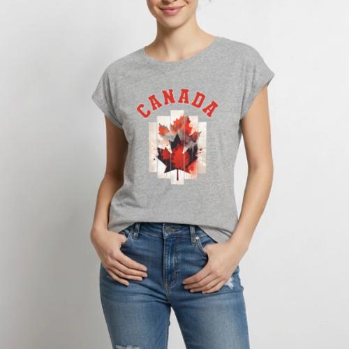 Heart of Canada Art - Women's Premium Roll Up Sleeve T-Shirt