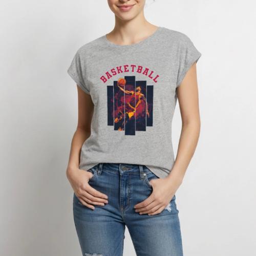 Basketball Spirit - Women's Premium Roll Up Sleeve T-Shirt