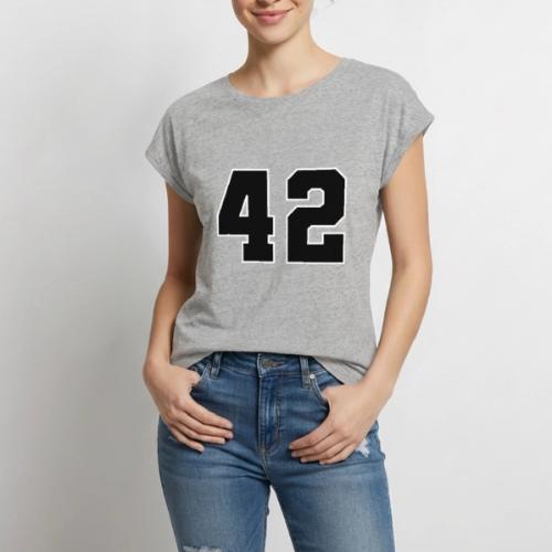 Varsity Number 42 Sports Style - Women's Premium Roll Up Sleeve T-Shirt