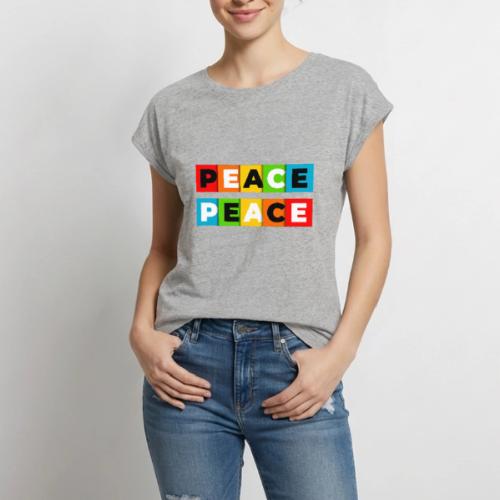 Colorful Peace - Women's Premium Roll Up Sleeve T-Shirt