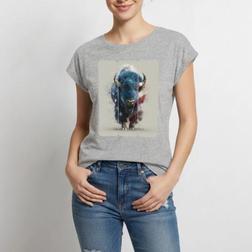 USA: Spirit of the Plains - Women's Premium Roll Up Sleeve T-Shirt