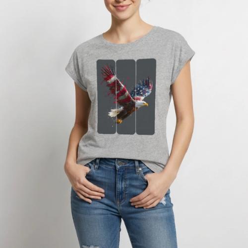 USA: Freedom in Flight - Women's Premium Roll Up Sleeve T-Shirt