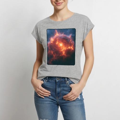 Exploding Supernova Space Art - Women's Premium Roll Up Sleeve T-Shirt