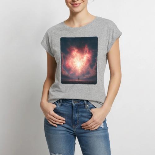 Supernova Sky Sci-Fi Artwork - Women's Premium Roll Up Sleeve T-Shirt
