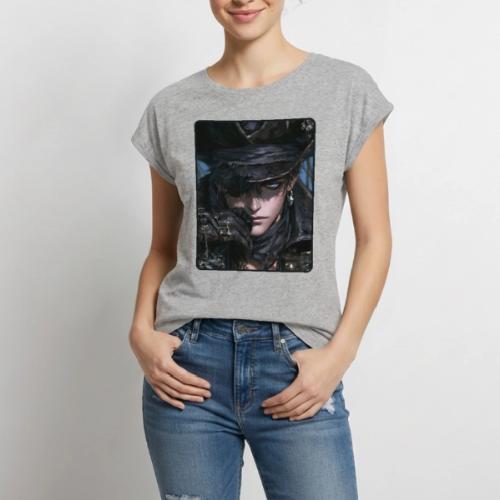 Dark Anime Pirate Warrior - Women's Premium Roll Up Sleeve T-Shirt