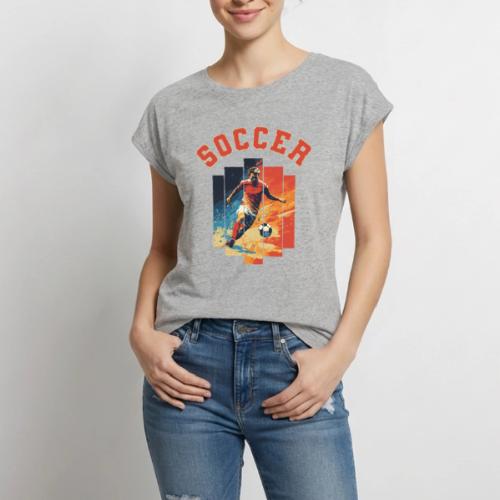 Soccer Spirit - Women's Premium Roll Up Sleeve T-Shirt