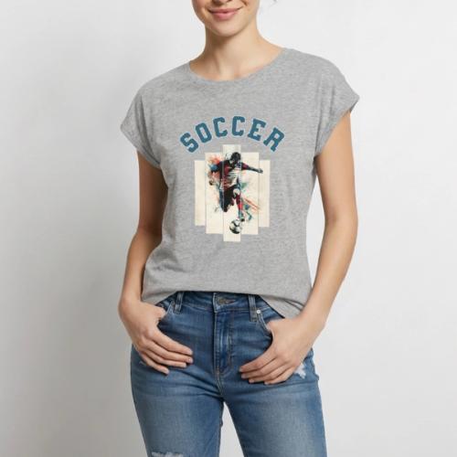 Soccer Vibes - Women's Premium Roll Up Sleeve T-Shirt