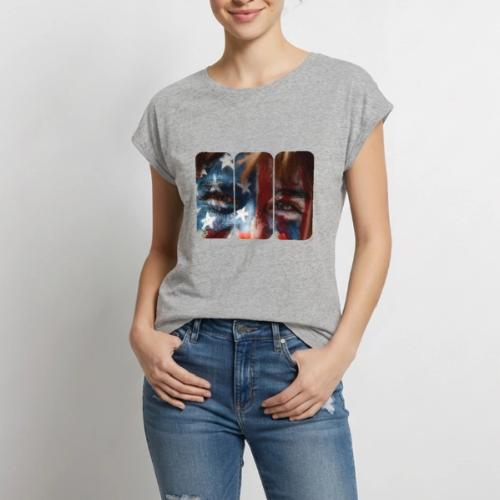 USA: Stars in Their Eyes - Women's Premium Roll Up Sleeve T-Shirt